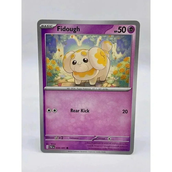 Fidough 038/091 S & V: Paldean Fates Common Non-Holo Pokemon TCG Mint Unplayed - Picture 1 of 6